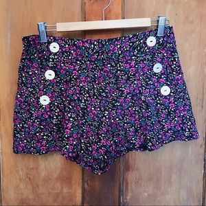 River Island ~ Floral Button Shorts with Pockets